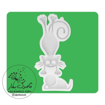 قالب سیلیکونی رزین طرح گربه بلند قد و موش | قالب آویز و دکوری دست‌ساز | قاصدک بهار