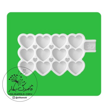 قالب سیلیکونی رزین 12 تایی طرح قلب 3 سانتی متر